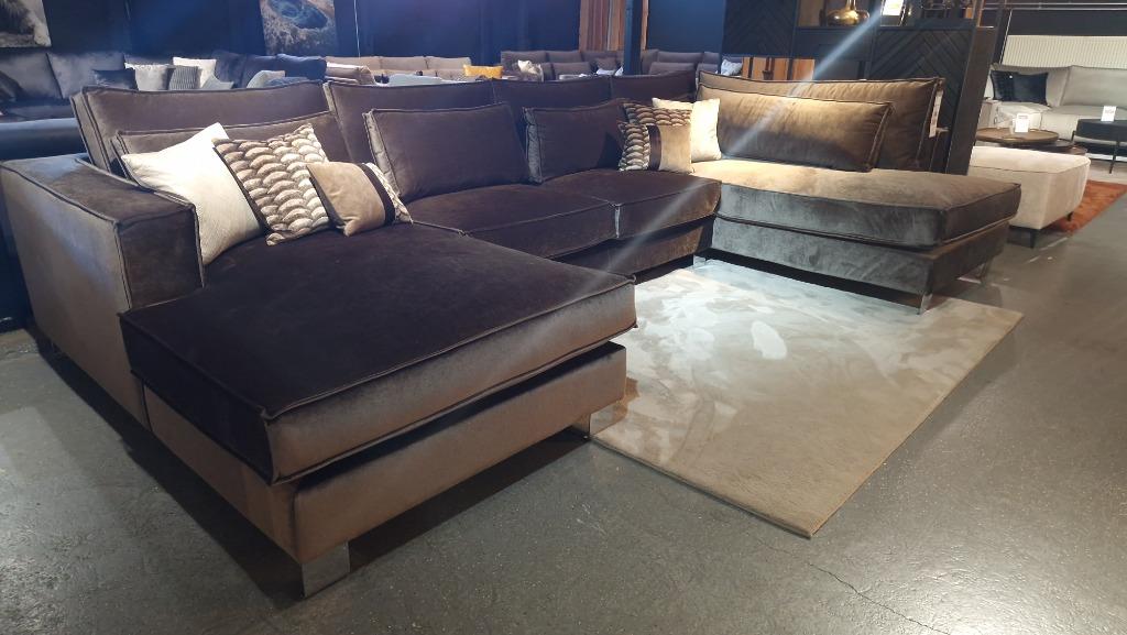 XXL Model | Velvet U-bank Hoekbank Lounge | Showroom Utrecht, Huis en Inrichting, Banken | Bankstellen, Ophalen, Info@trendvortex.com