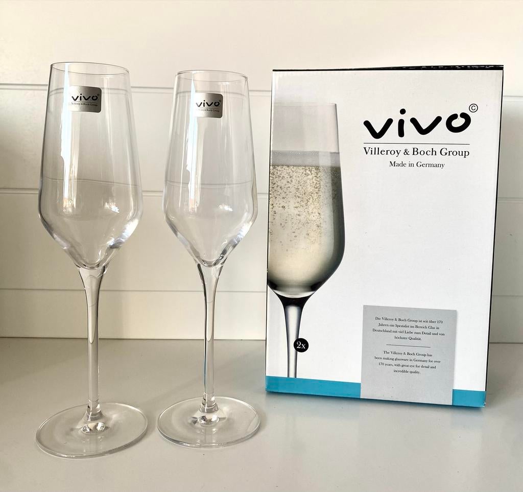 Vivo Villeroy & Boch Champagneglazen - Nieuwstaat, Ophalen of Verzenden, Zo goed als nieuw, Bierglas