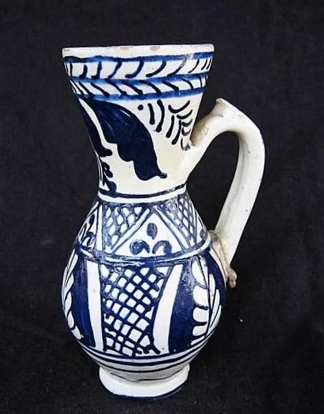 Korond kruik blauw-wit – 15 cm (3), Antiek en Kunst, Ophalen