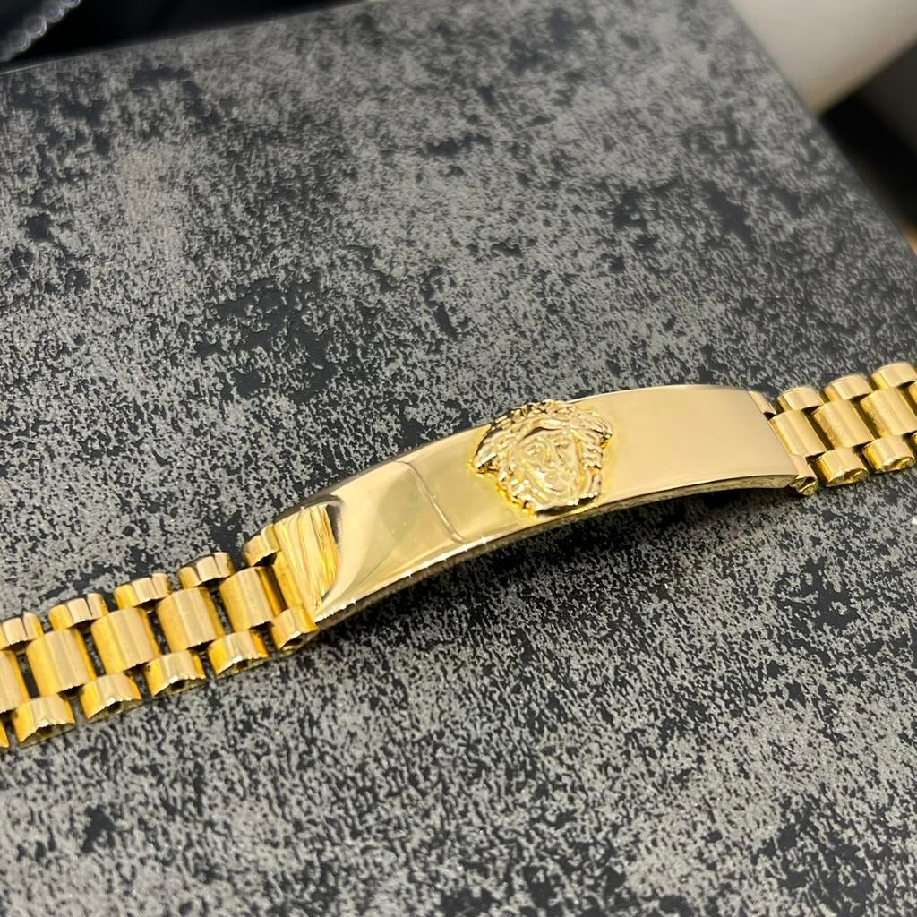 21k gouden armband Rolex schakel versace, Ophalen of Verzenden, Nieuw, Goud
