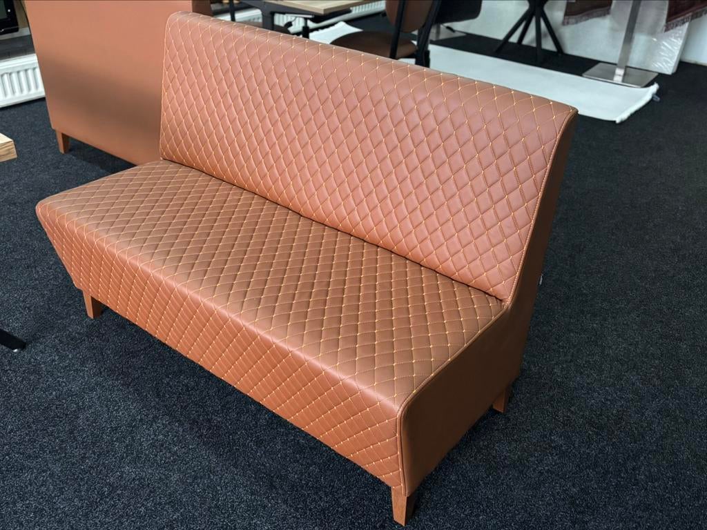 Horecabank Cognac  | 120cm lang, Zakelijke goederen, Horeca | Meubilair en Inrichting, Ophalen of Verzenden, X, X, X