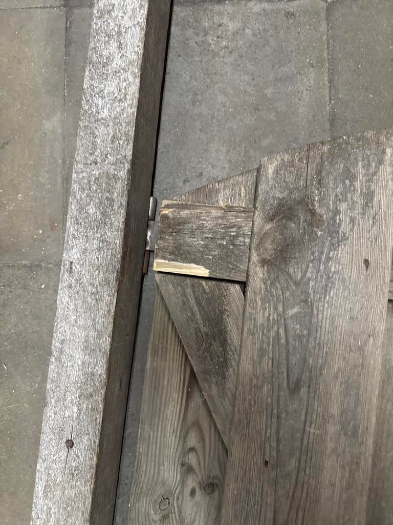 Gebruikte schuttingdeur 180x90 met paal, Tuin en Terras, Tuinpoorten, Ophalen, Gebruikt, ., Looppoort