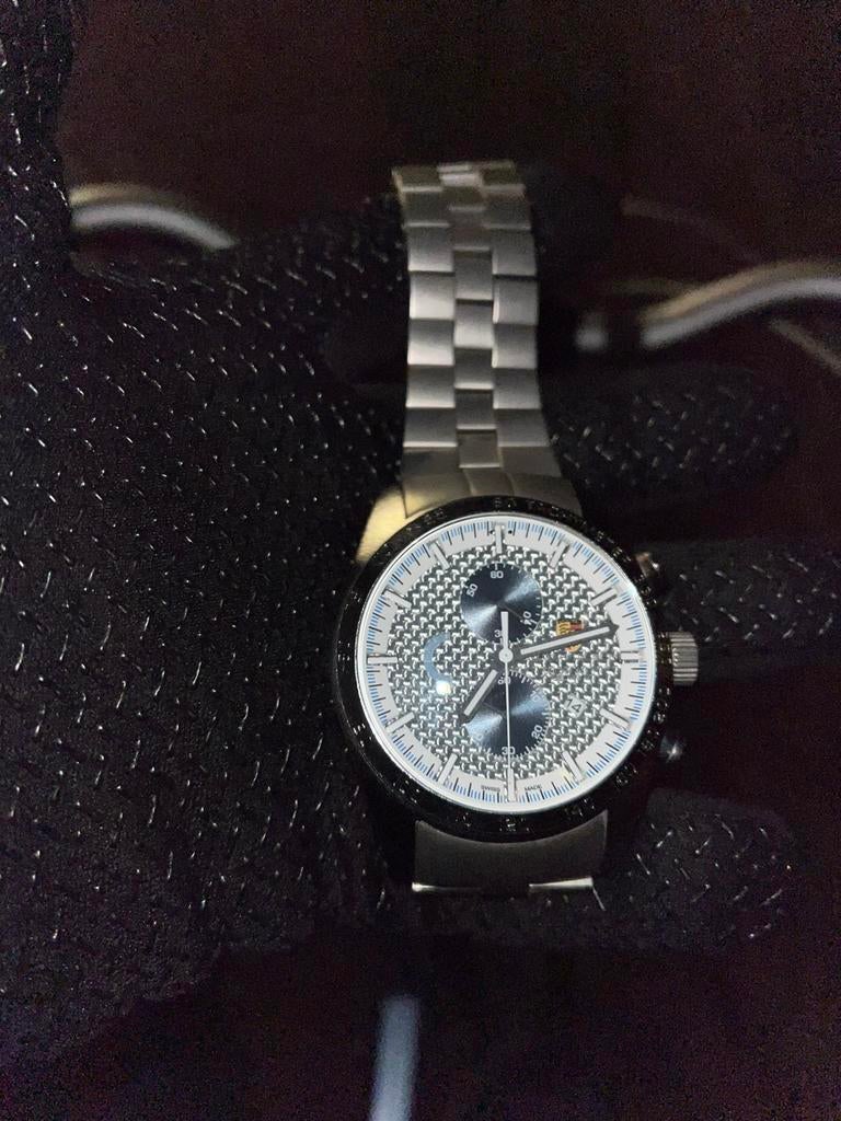 Porsche Horloge (Vandaag (12-02) 50€ contant mag hij weg!), Ophalen, Zo goed als nieuw, Staal, Overige merken