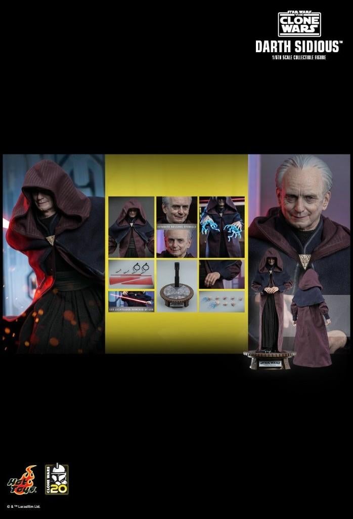 HOT TOYS STAR WARS: THE CLONE WARS DARTH SIDIOUS TMS102, Ophalen of Verzenden, Nieuw, Actiefiguurtje