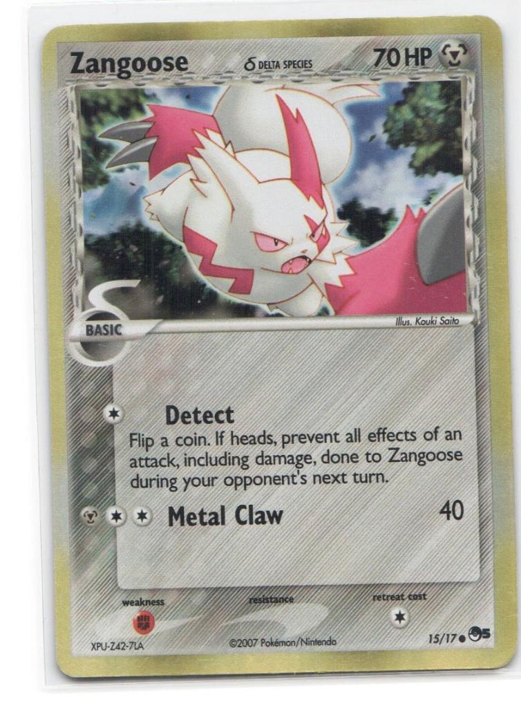 pokemon pop series 5 zangooste holo 15/17, Ophalen of Verzenden, Zo goed als nieuw, Losse kaart, Foil