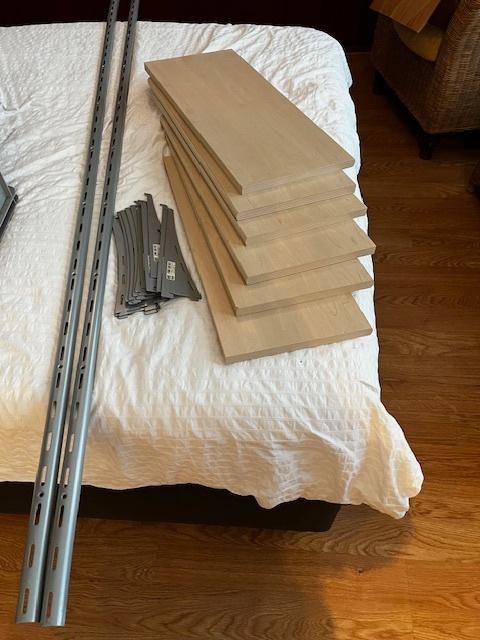 Boekenplanken met rail en plankhouders, Ophalen of Verzenden, Zo goed als nieuw