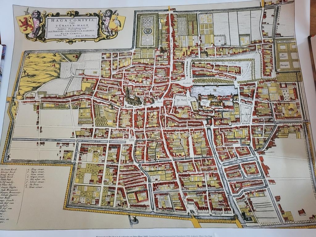 Plattegrond Den Haag 1649 - Reproductie Johan Blaeu 1998, Johan Blaeu, Voor 1800, Ophalen of Verzenden, Nederland