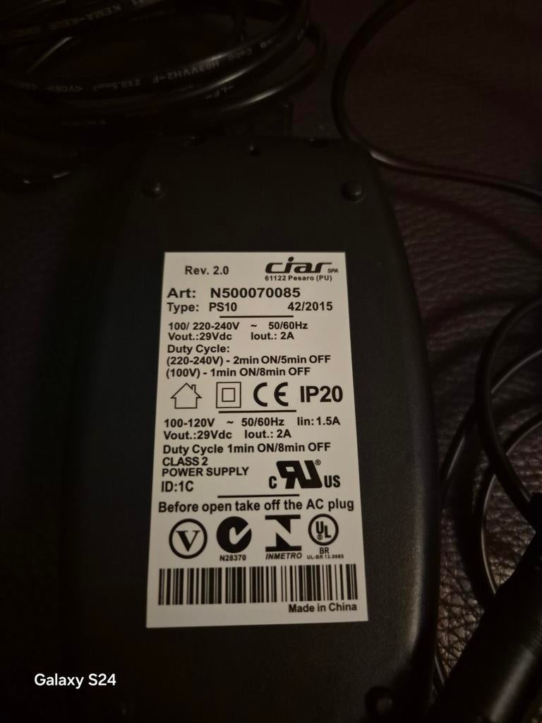 Ciar PS 10 adapter 29 volt 2A, Ophalen of Verzenden, Nieuw, Wit