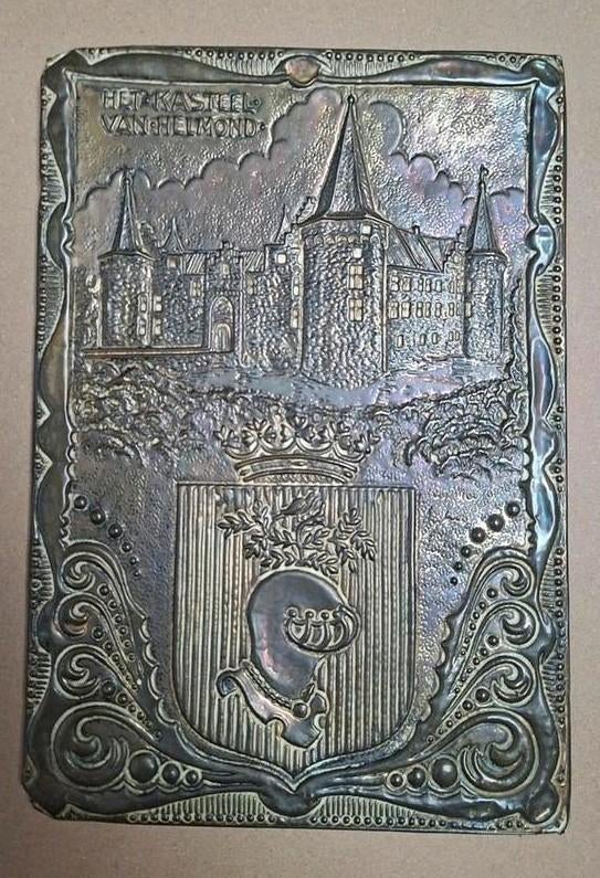 Koperen Relief van Kasteel Van Helmond, Antiek en Kunst, Ophalen of Verzenden, Koper