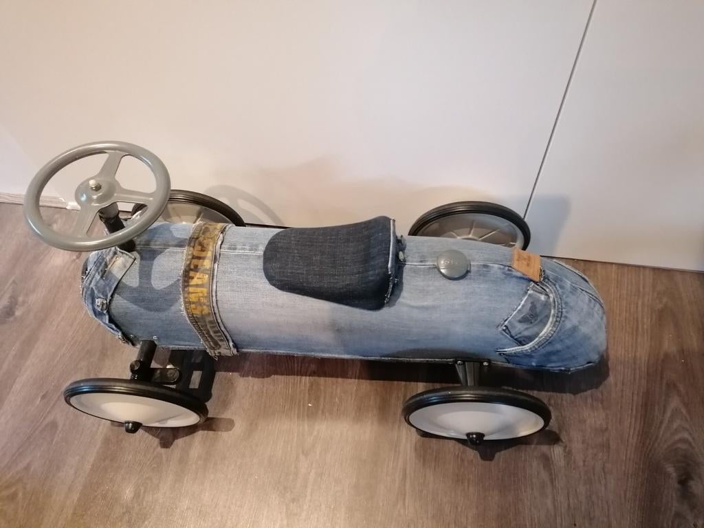 Unieke Loopauto van Jeansstof, Ophalen of Verzenden, Gebruikt, Loopvoertuig