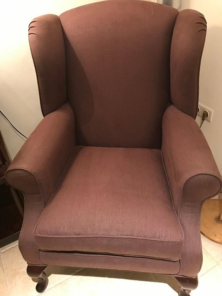 nieuwe stoffen fauteuil - oorfauteuil zetel flamant, Ophalen, Engels Sfeervol wonen, 75 tot 100 cm, Zo goed als nieuw