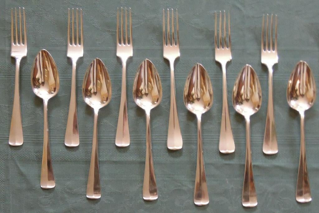 Nr PP53: Onderdelen verzilverde Gero 90 Haags Lofje cassette, Antiek en Kunst, Antiek | Bestek, Ophalen of Verzenden