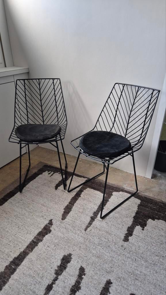 Sissy-Boy zwarte eetkamerstoelen draadstoelen, Ophalen, Zo goed als nieuw, Zwart, Vier