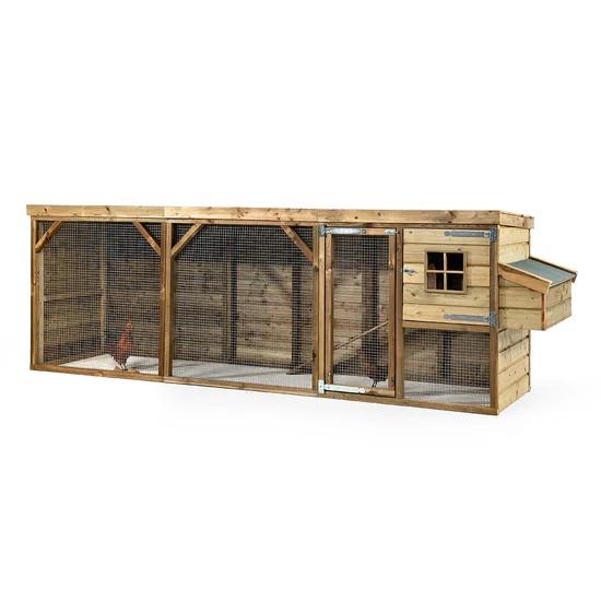 Houten Kippenhok Toby | Nachthok + Overdekte Ren | Glorenza