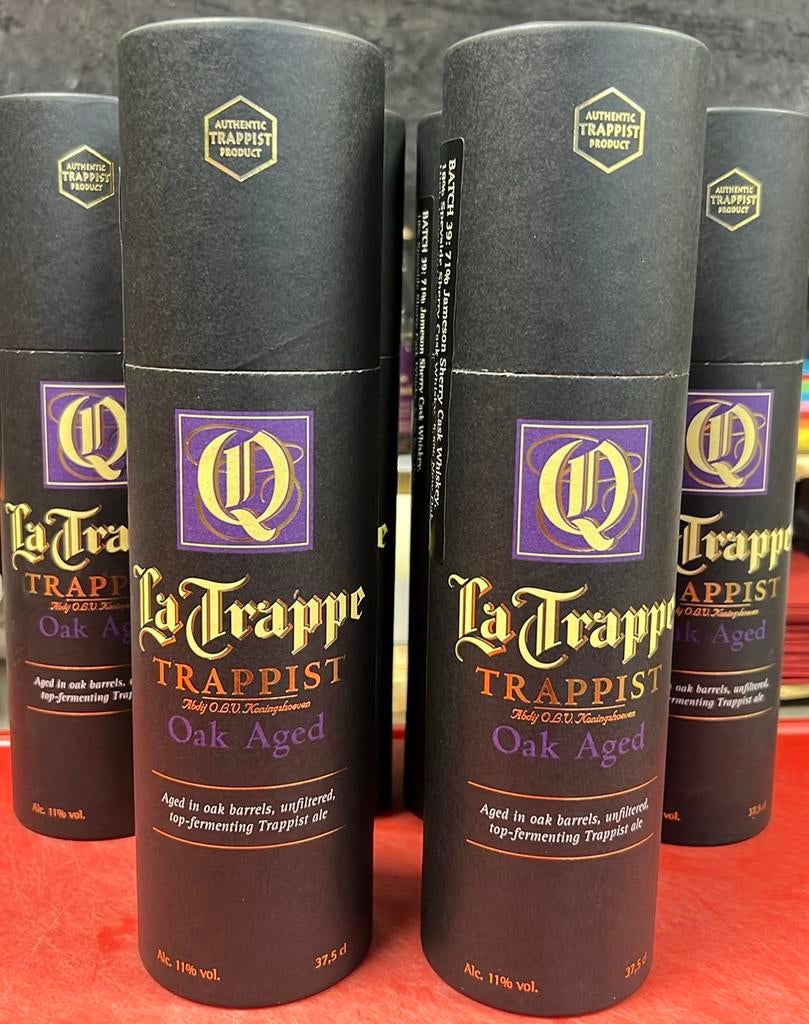 La TRAPPE OAK AGED TRAPPIST BATCH 38  6 KOKERS in een doos, Ophalen of Verzenden, Zo goed als nieuw, Flesje(s), La Trappe