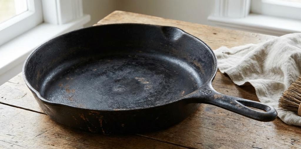 gietijzer pan, Ophalen of Verzenden, Gebruikt, Gietijzer, Koekenpan of Braadpan