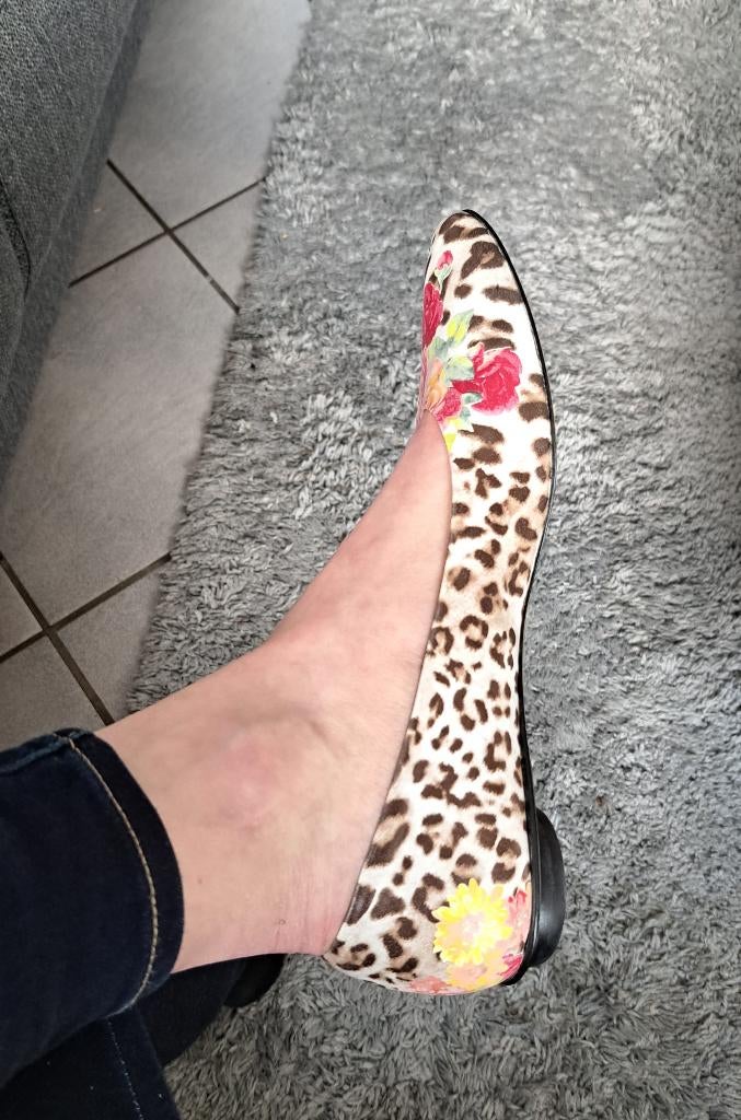 Roberto D'Angelo leren luipaard print instapper mt 39 42191