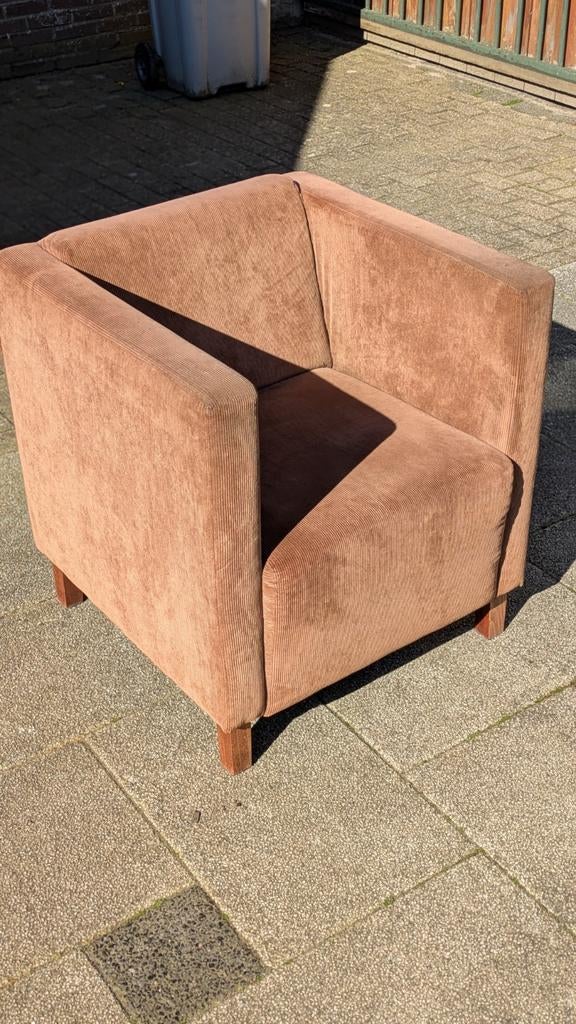 Fauteuil rib bruin, Ophalen, 50 tot 75 cm, Stof, Rechthoekig