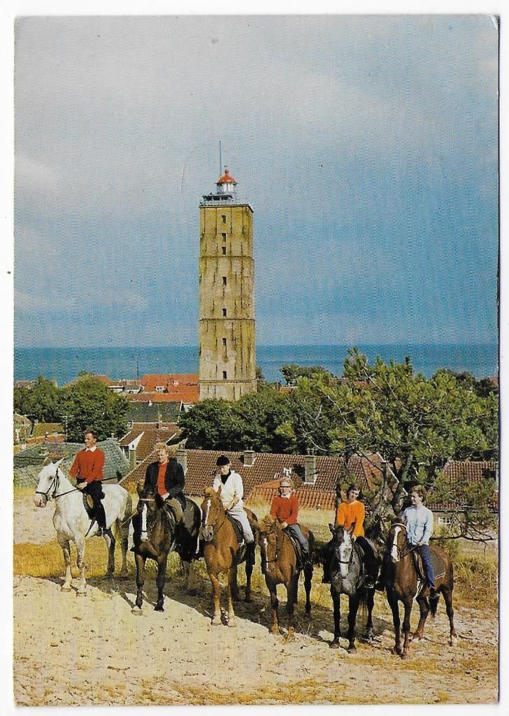 Terschelling Brandaris Gelopen Ansichtkaart ( B5330 ), Verzamelen, Ansichtkaarten | Nederland, Verzenden, 1980 tot heden, Gelopen