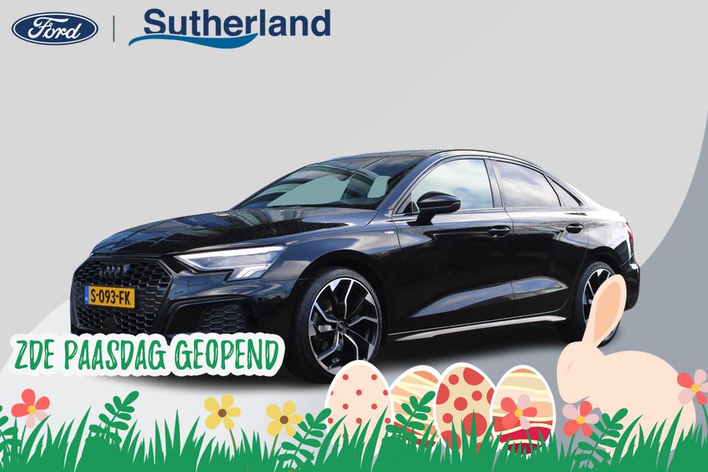 Audi A3 Limousine 30 TFSI S edition 19'' Lichtmetalen Velgen, Stof, Gebruikt, Zwart, Origineel Nederlands
