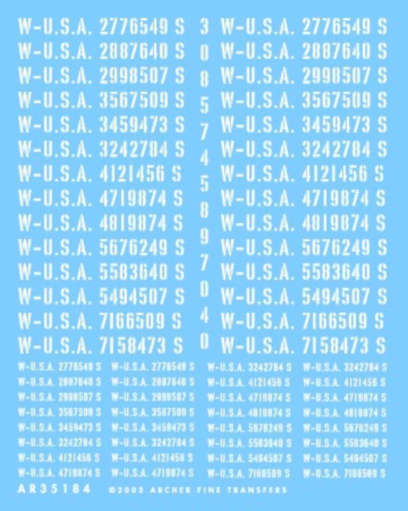 ARCHER AR35184 Stencil style late war US registration 1/35, Hobby en Vrije tijd, Modelbouw | Overige, Nieuw, Groter dan 1:32, Ophalen of Verzenden