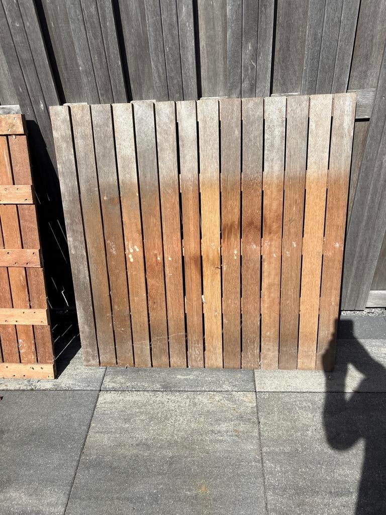 Houten vlondertegel 1x1 meter - Ophalen Zoeterwoude-Rijndijk, Ophalen, Gebruikt, Hout
