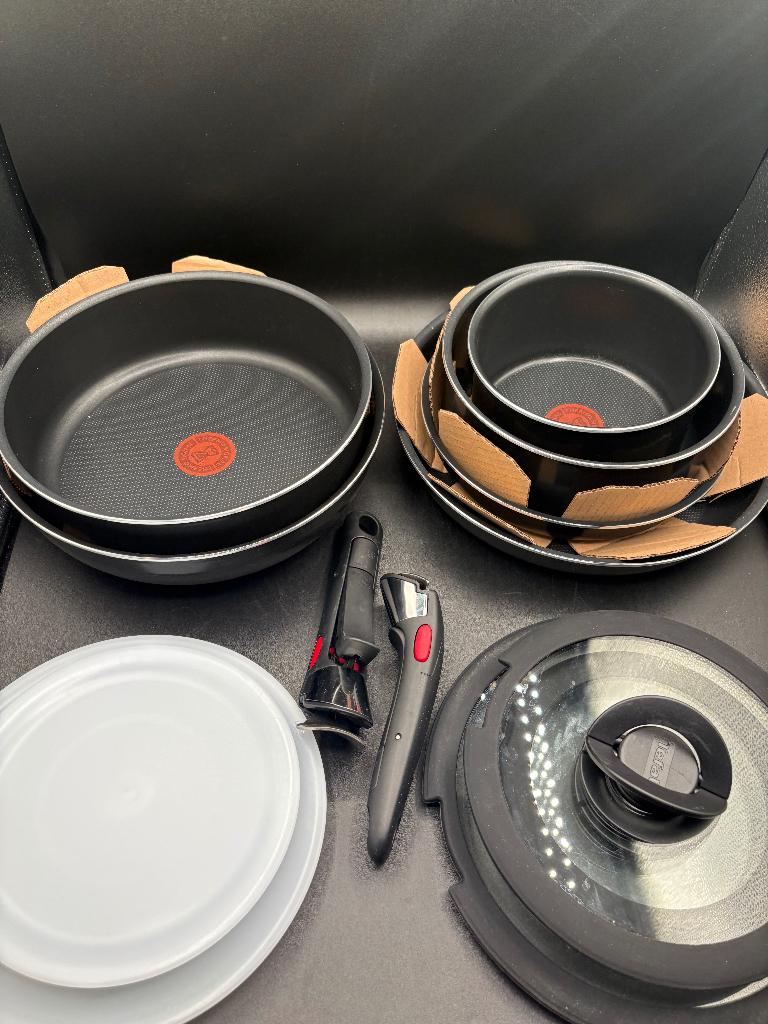 Tefal Ingenio Easy Cook & Clean - Pannenset - 13-deli, Pannenset, Ophalen of Verzenden, Zo goed als nieuw, Rvs