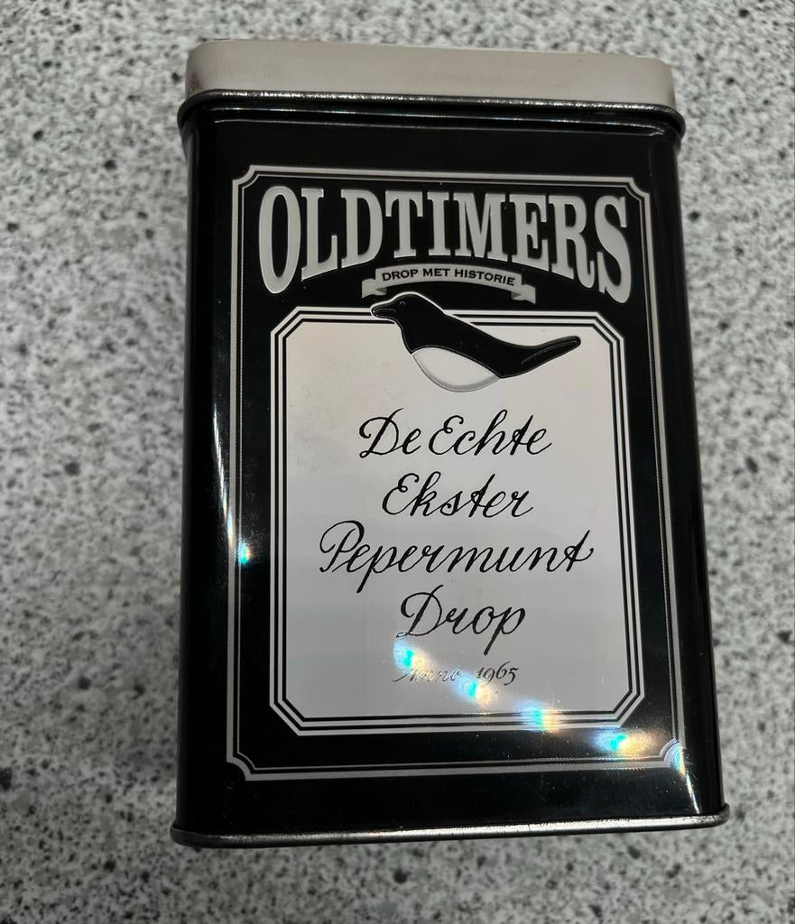 Oldtimers De Echte Ekster Pepermunt Drop Blik, Ophalen of Verzenden, Gebruikt, Overige, Overige merken
