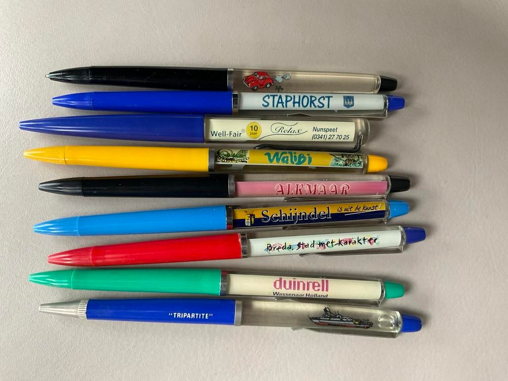 9 vintage  floaty pennen - Diverse Nederlandse Locaties, Ophalen of Verzenden, Gebruikt, Balpen, Overige merken