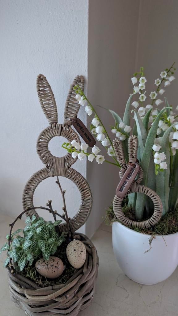 Rivièra Maison rattan stekers pasen, groot en klein, paashaa, Huis en Inrichting, Woonaccessoires | Overige, Ophalen of Verzenden