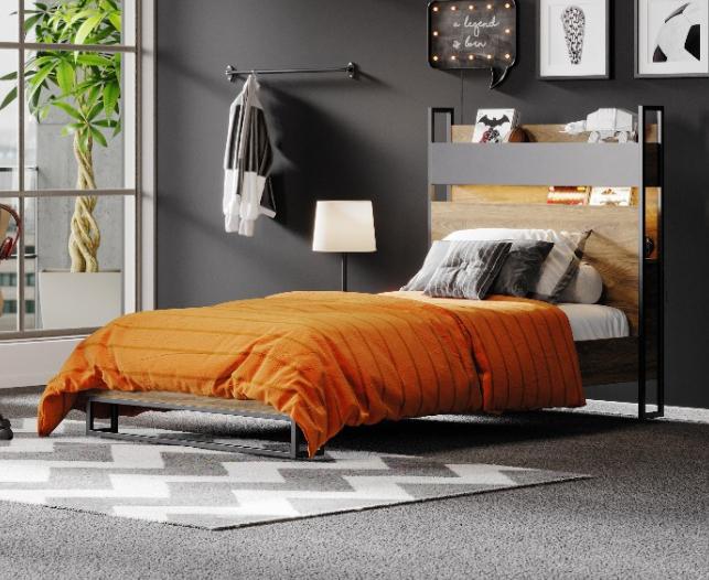 Legend 1-persoonsbed - Walnoot, Niet ingevuld, Niet ingevuld, Niet ingevuld