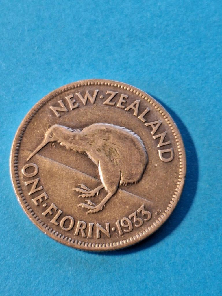 New Zeeland florin 1933, Ophalen of Verzenden, Zilver
