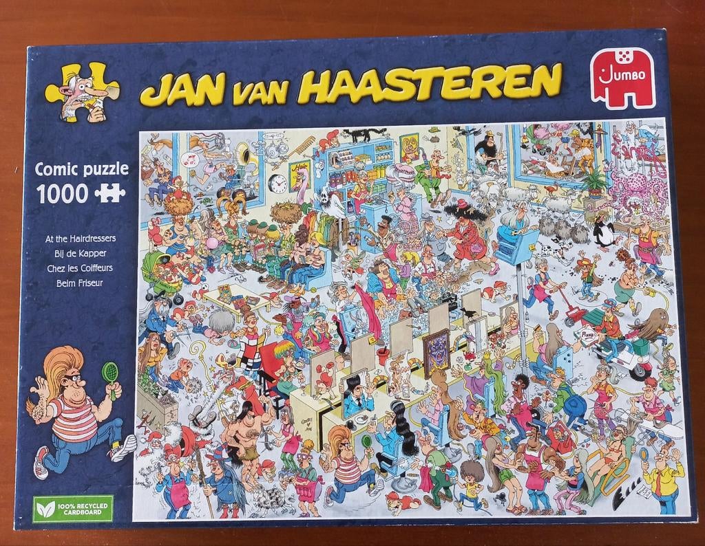 Legpuzzel Jan van Haasteren  1000 st. Bij de kapper, Ophalen of Verzenden, 500 t/m 1500 stukjes, Zo goed als nieuw