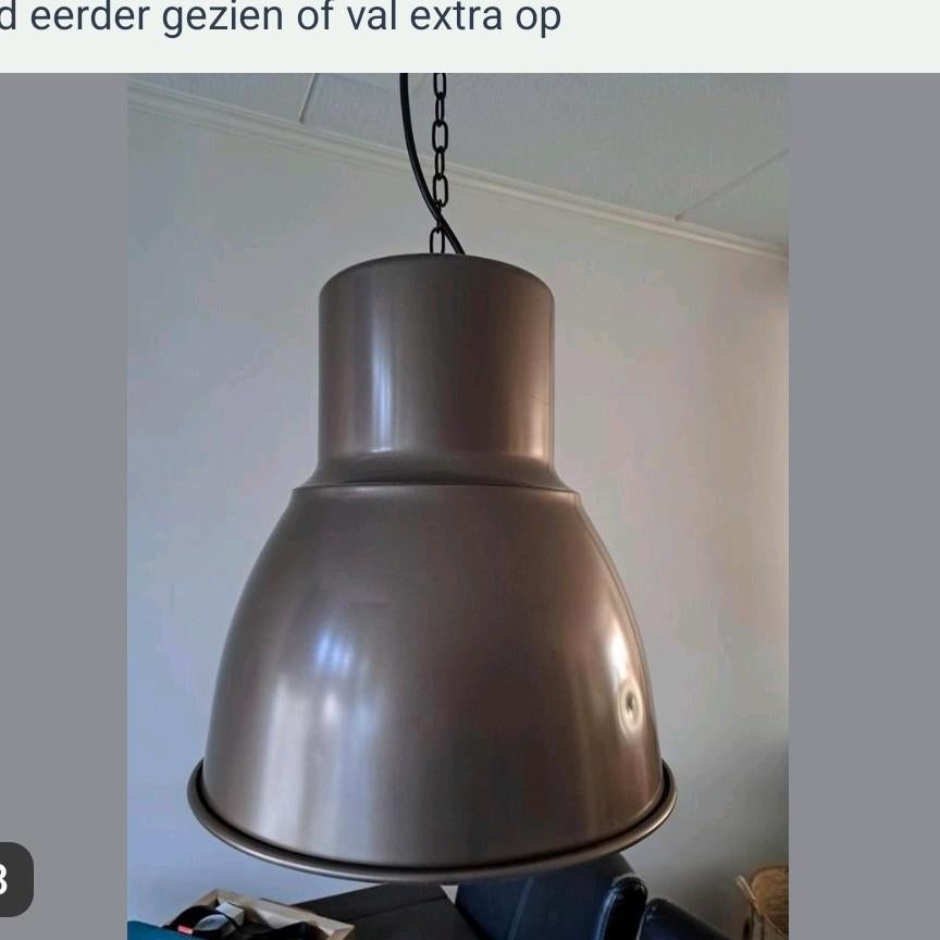 2 bruine industriële hanglampen, Ophalen of Verzenden, Zo goed als nieuw, Industriële stijl, Metaal