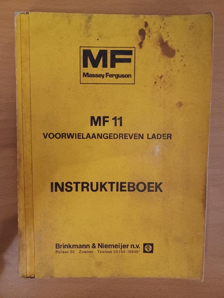 Instruktieboek MF 11 voorwiel aangedreven lader, Ophalen of Verzenden, Gelezen, Tractor en Landbouw