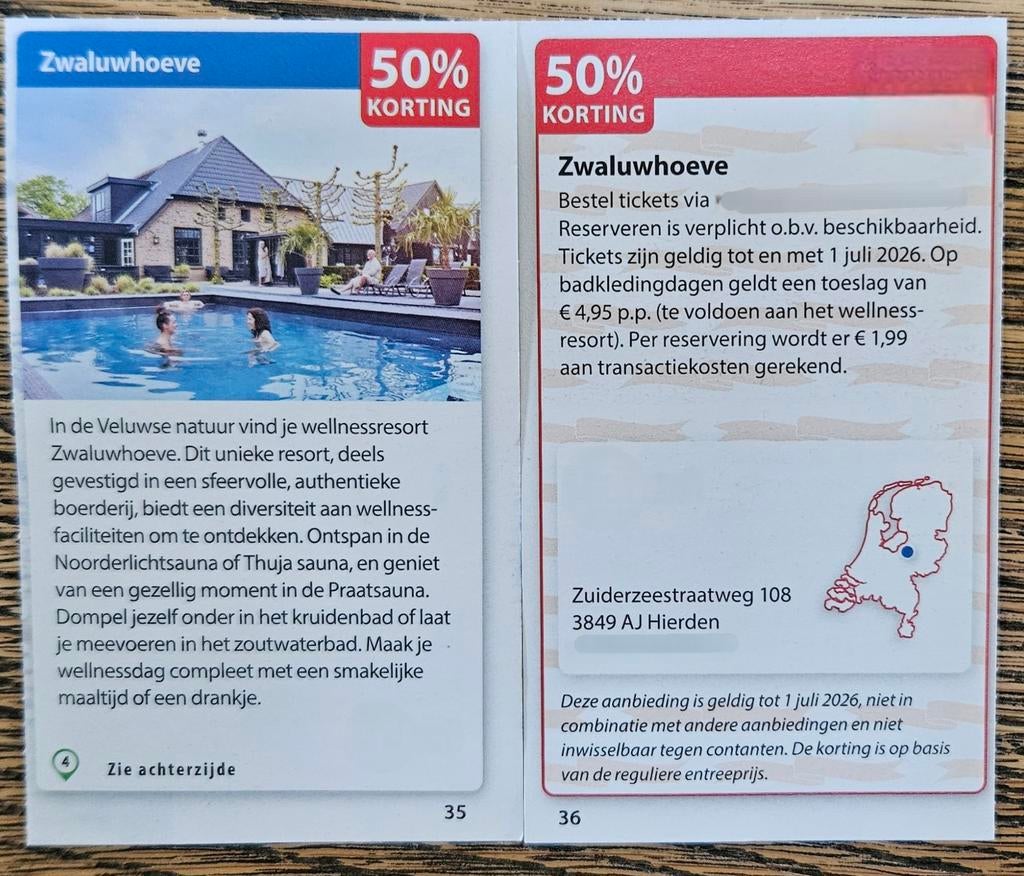 Sauna Zwaluwhoeve 50% korting, Tickets en Kaartjes