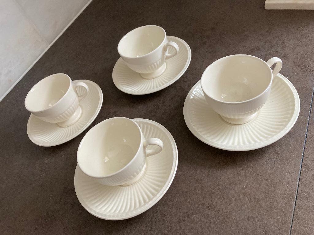 4 Edme theekopjes, Ophalen, Zo goed als nieuw, Wedgwood, Kop(pen) en/of Schotel(s)