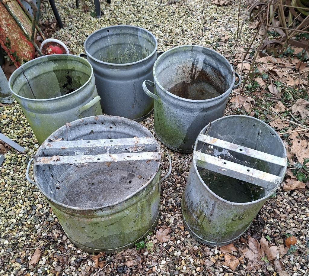 Zinken Bakken, Tuin en Terras, Bloembakken en Plantenbakken, Ophalen, Overige materialen, Gebruikt, Balkon