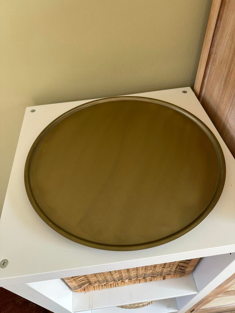 Gouden decoratie dienblad, Ophalen, Zo goed als nieuw, Rond, Metaal