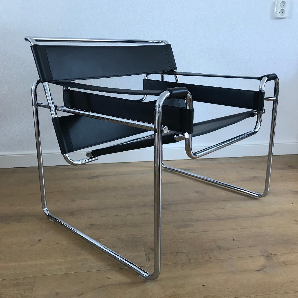 Knoll studio model Wassily B3 chair designer Marcel Breuer, Leer, Ophalen of Verzenden, Nvt, Nvt