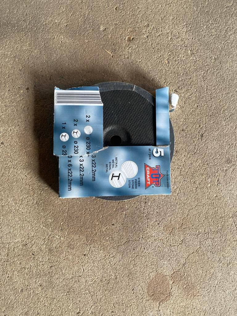 Top Craft Doorslijpschijven 230mm - Metaal & Steen (5 st.), Doe-het-zelf en Verbouw, Gereedschap | Slijpmachines, Ophalen of Verzenden