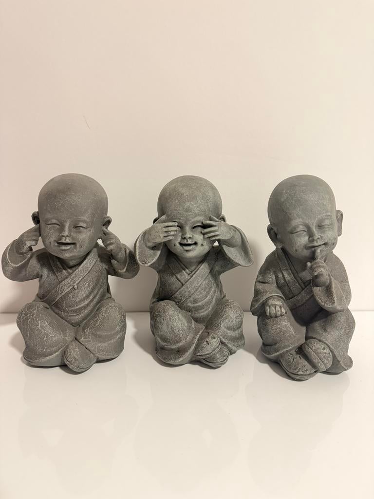 Horen zien zwijgen monnik buddha beeldjes, Huis en Inrichting, Woonaccessoires | Boeddhabeelden, Ophalen of Verzenden, Zo goed als nieuw