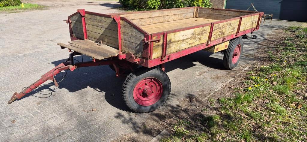 Miedema landbouwwagen,  platte kar, Ophalen, Glastuinbouw, Transport