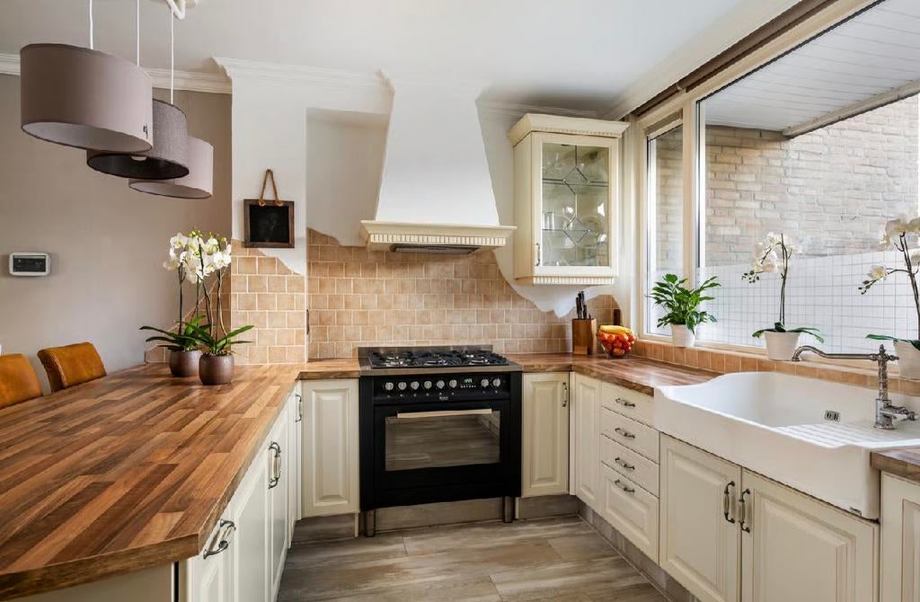 Complete U-keuken compleet, Ophalen, Zo goed als nieuw, Crème, U-keuken