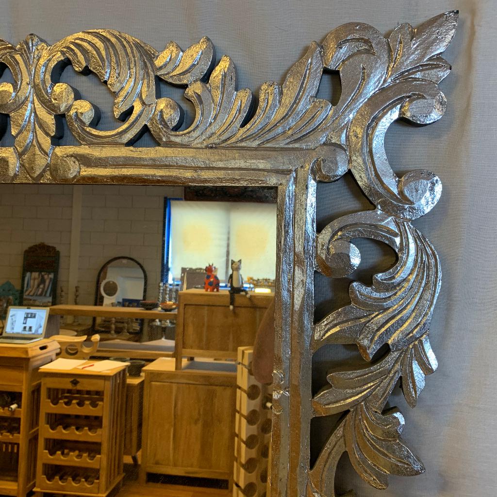 Barok Spiegel -houten lijst - zilver - 120 x 90 cm-TTM Wonen, Wonen, Meubels – (Perzische) Tapijten en Woonaccessoires, Nieuw