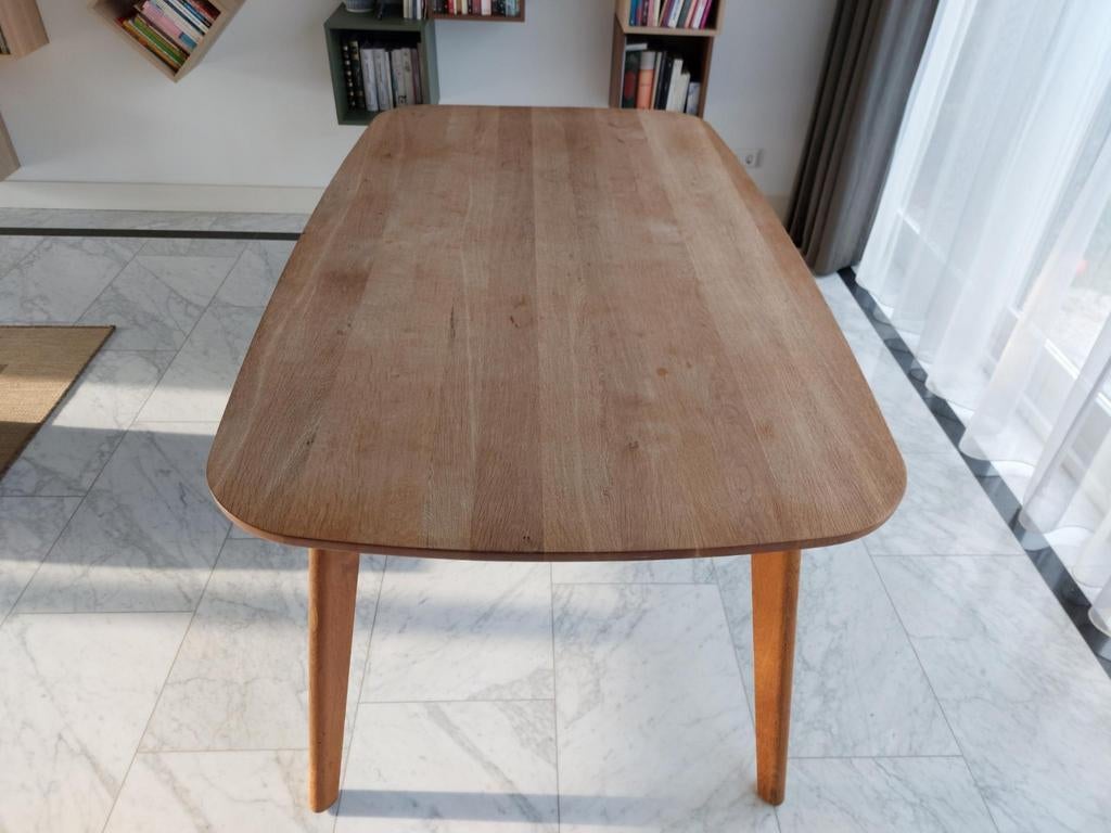 Eikenhout eettafel Goossens 180, Huis en Inrichting, Tafels | Eettafels, Gebruikt, 50 tot 100 cm, 150 tot 200 cm, Rechthoekig