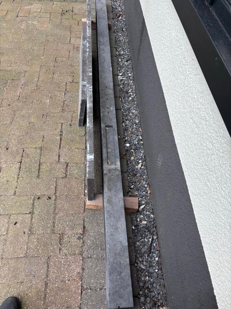 Stampbeton schuttingpaal en onderplaat antraciet, Tuin en Terras, Ophalen, Nieuw, Overige materialen, Overige typen