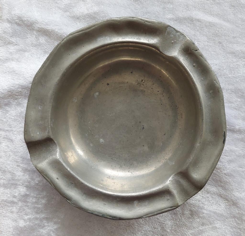 Tinnen asbak, Ophalen of Verzenden