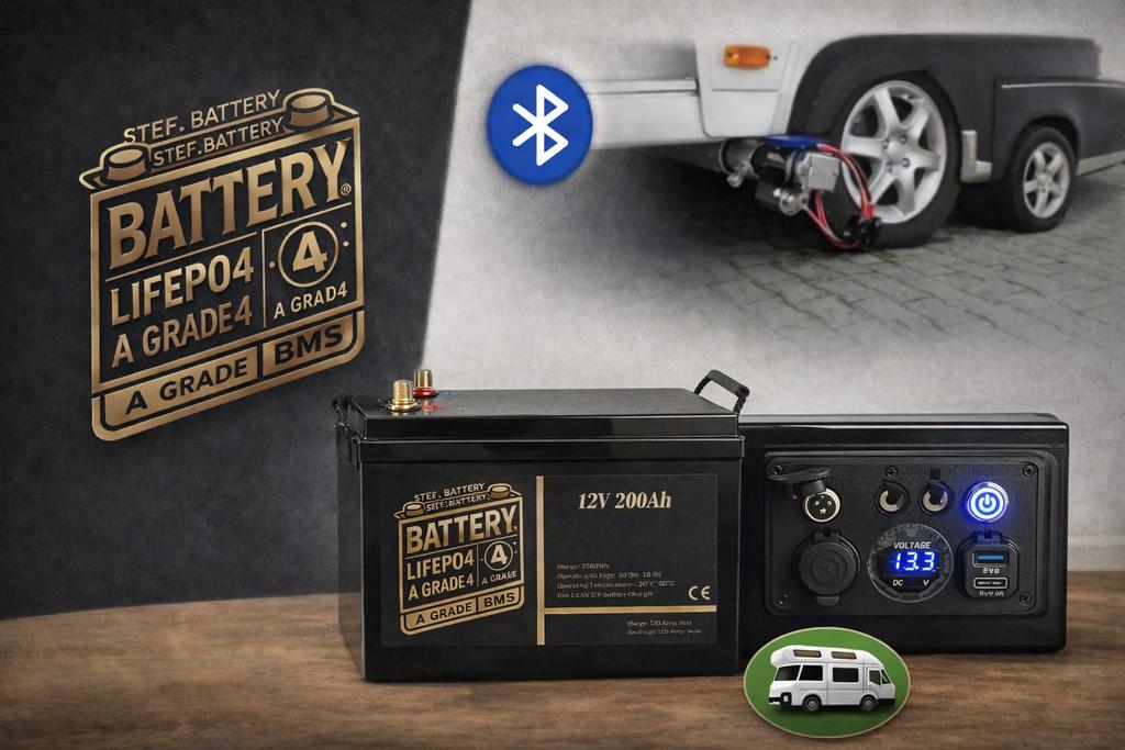 12 Volt 200Ah LiFePo4 Accu met LCD scherm of extra optie USB, Ophalen of Verzenden, Nieuw