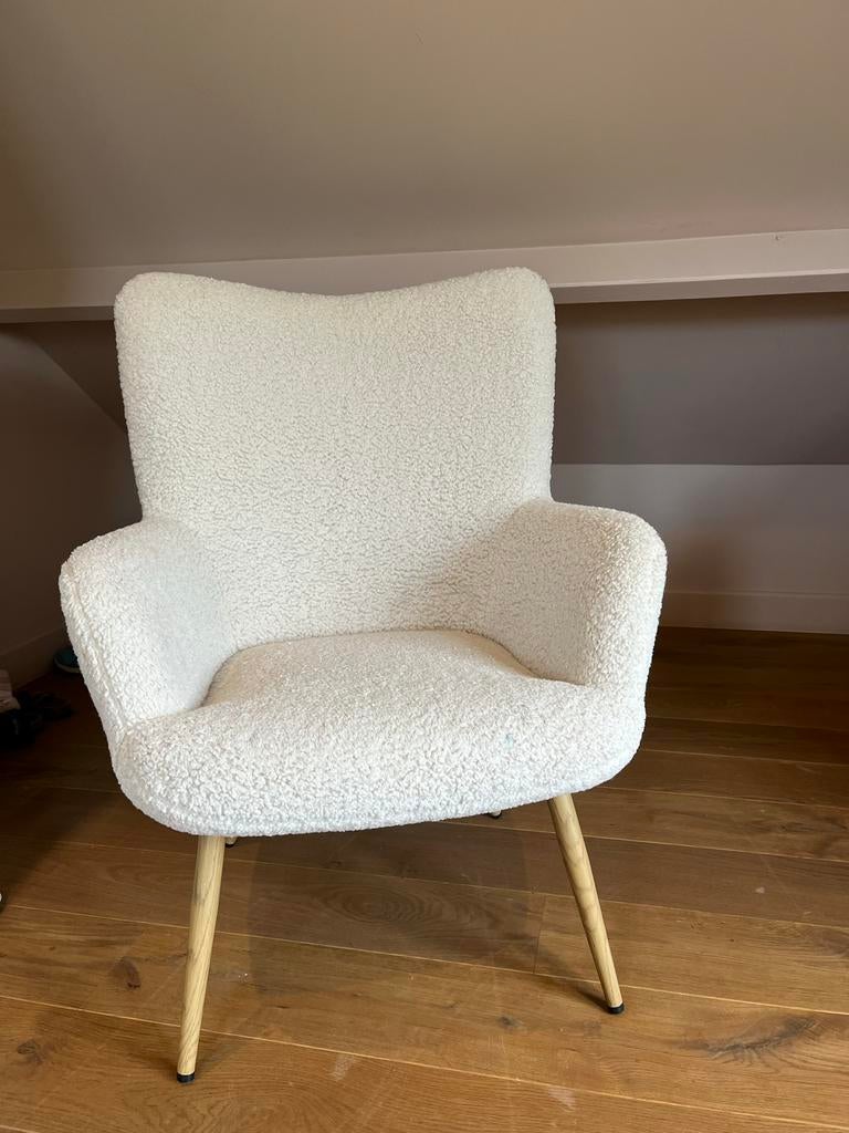 Witte Teddy Stoel voor Baby- en Kinderkamer, Ophalen, Gebruikt, Wit, Eén